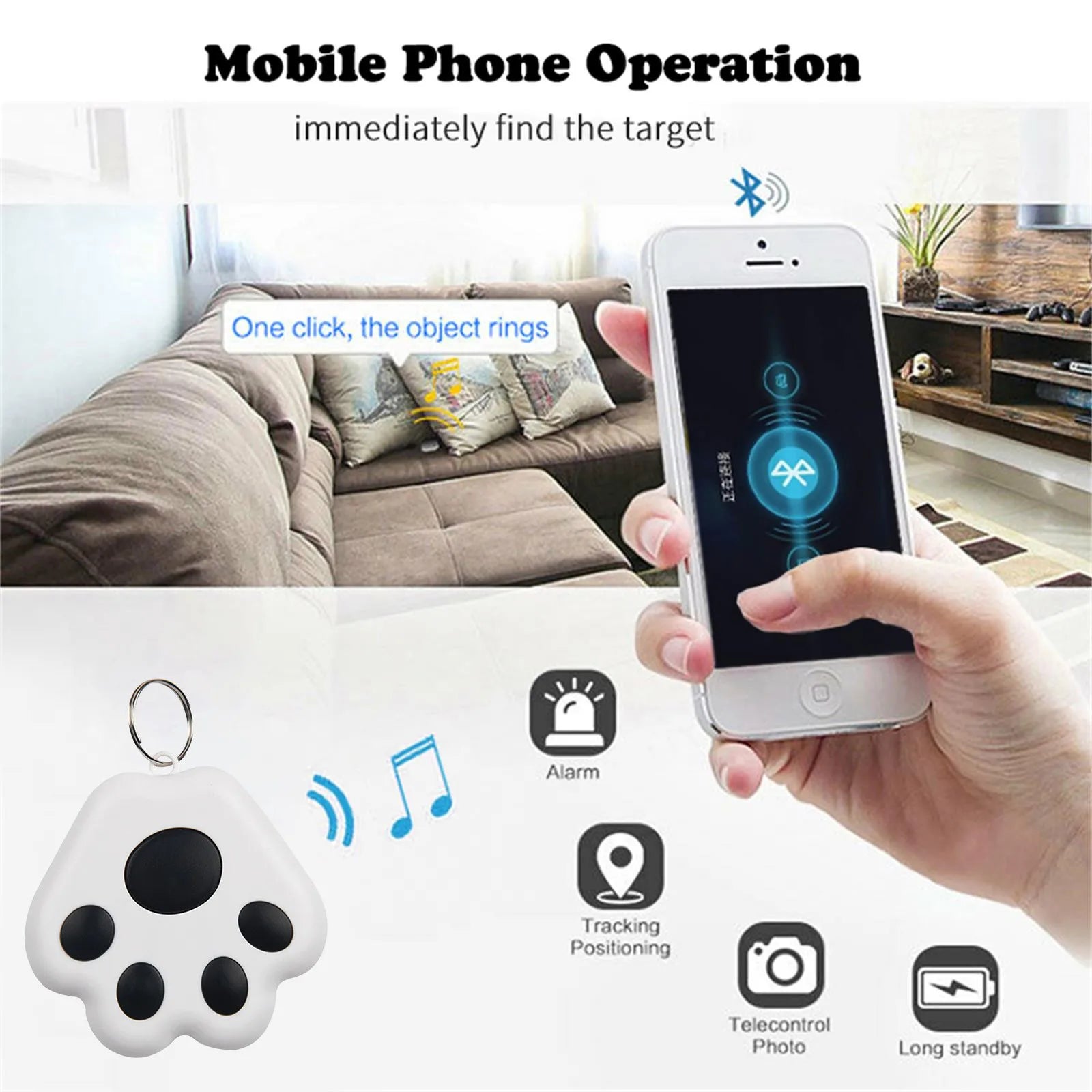 Dog Paw GPS Tracker | Bluetooth Anti-Lost Locator for Pets, Cats & Dogs